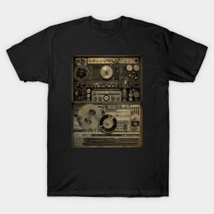 Vintage  Setup Audio HiFi Sound System MixedBlack white T-Shirt